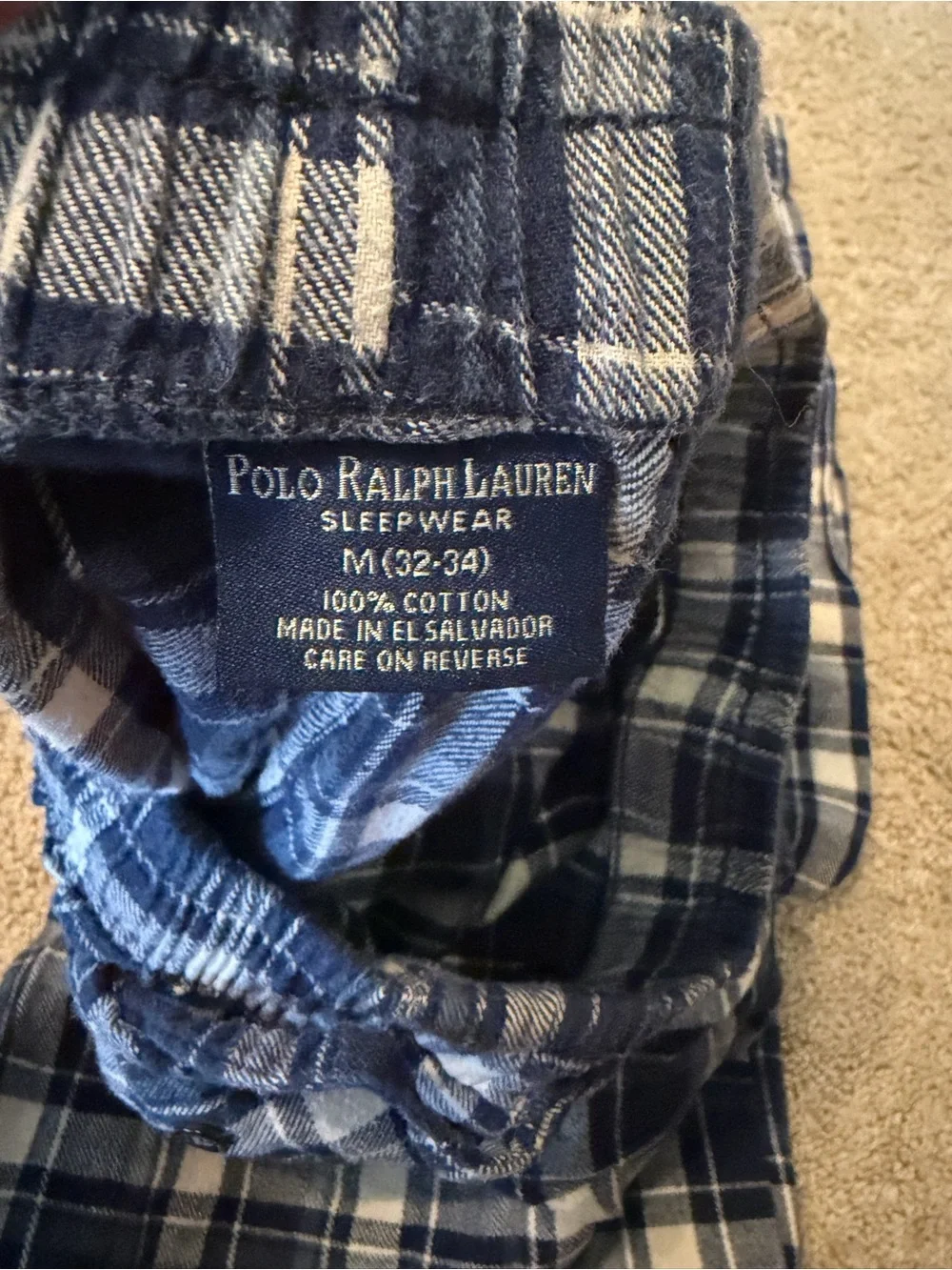 Polo Ralph Lauren Men’s Blue Plaid Pajama Pants -